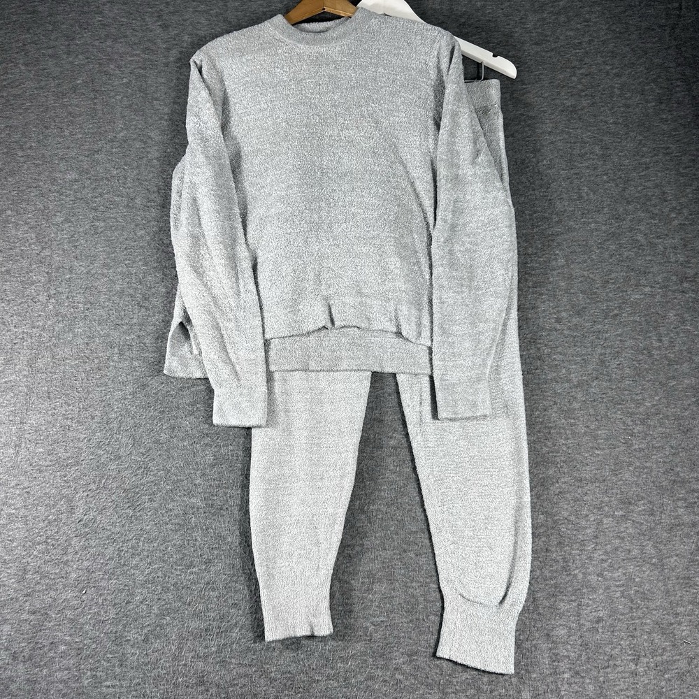 Women's Southern Shirt Co Lounge Pajama Set Gray Fuzzy Soft Top XS Bottoms S